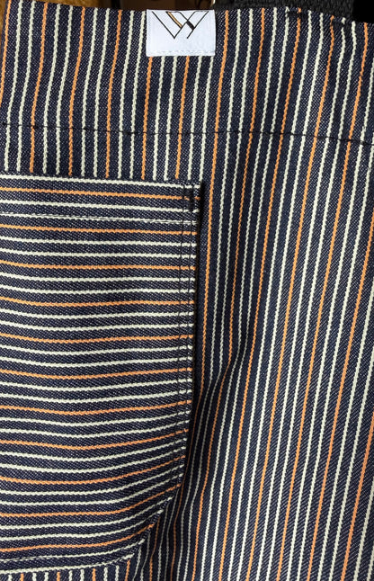Vancouver 162 aprons stripe (orange, navy, white)