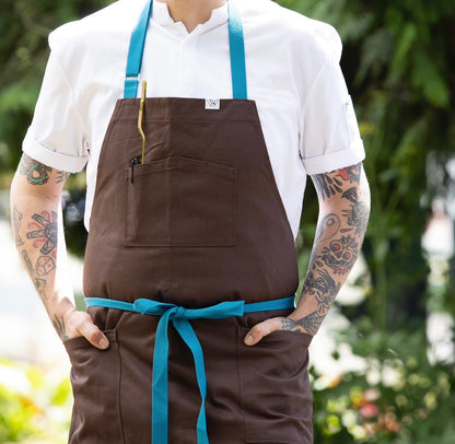 VANCOUVER 152 chef APRON ( brown cotton twill)