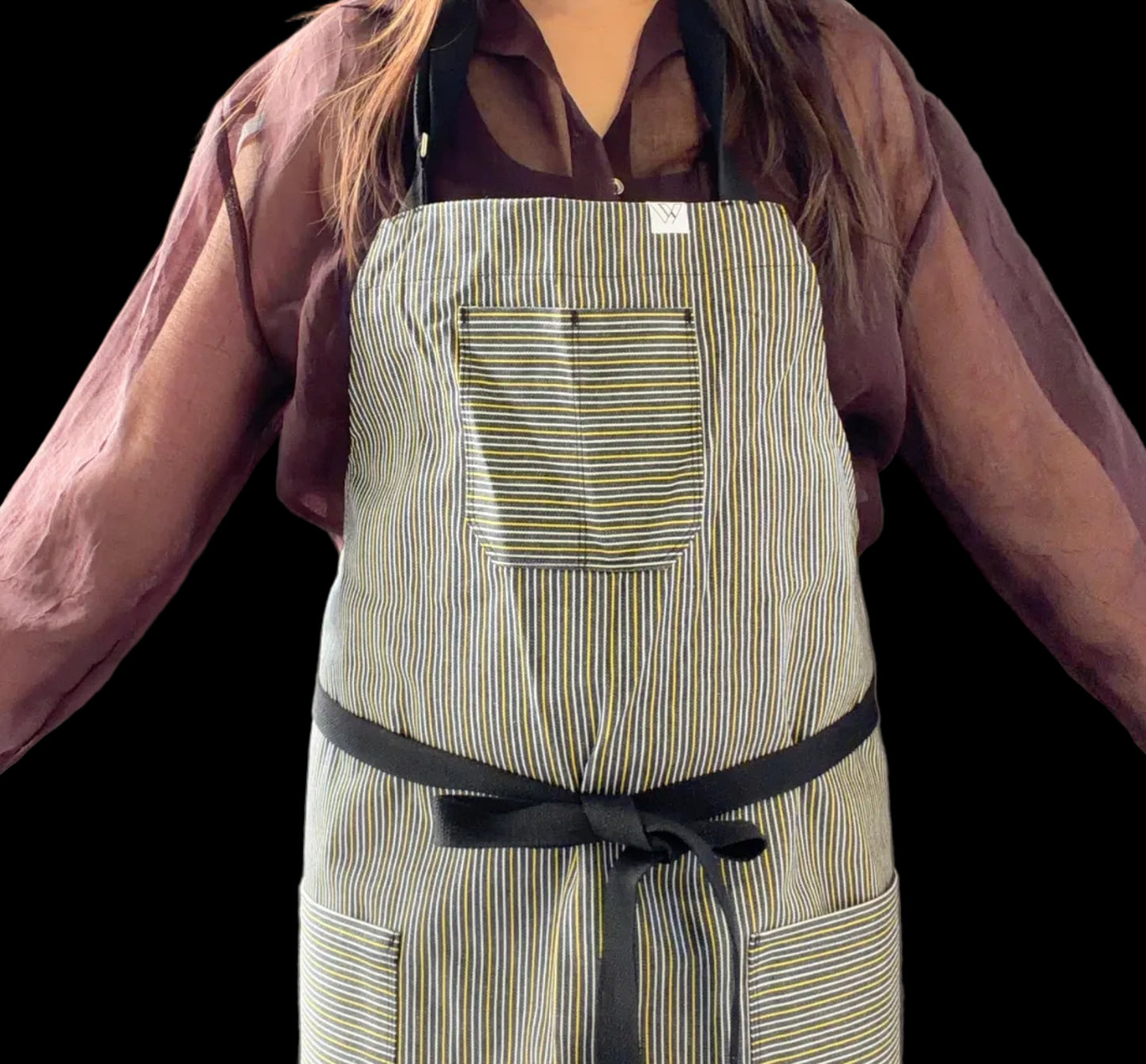 Vancouver 162 Apron (yellow, black, white stripe)