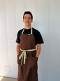 Vancouver 110 apron (brown cotton twill with beige straps)