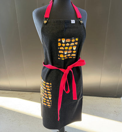 Hong Kong Collection Apron (black denim, bakery)