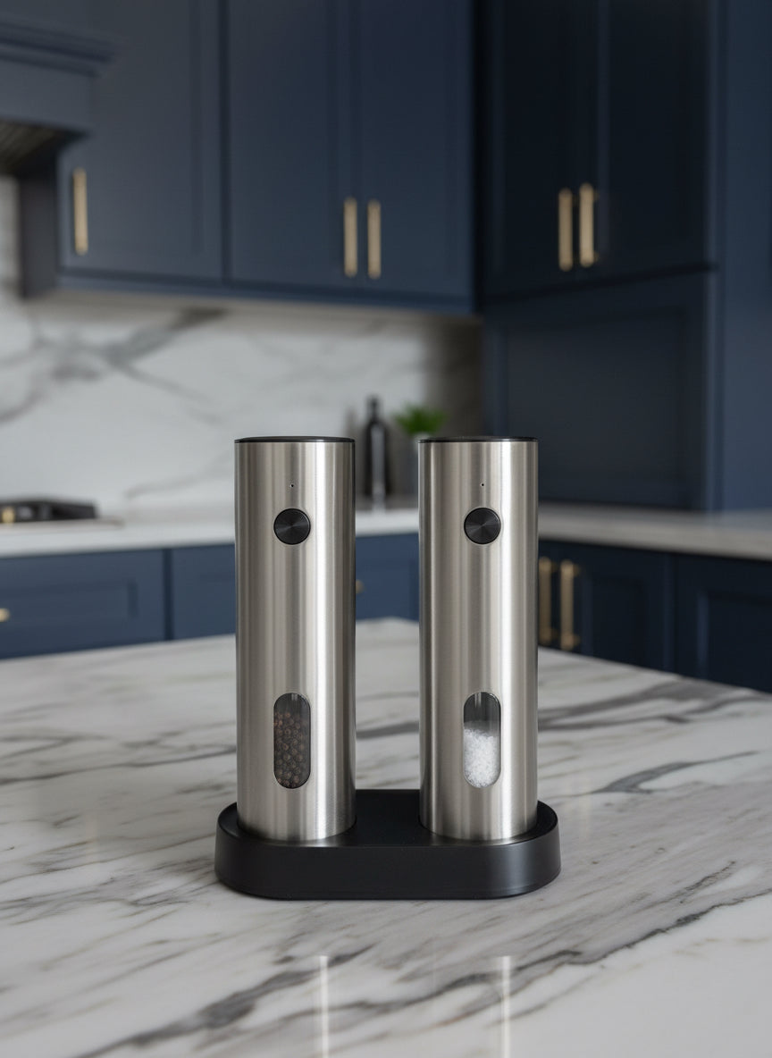 SALT AND PEPPER ELECTRIC MILL GRINDER SET
