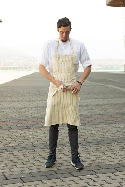 VANCOUVER 110 APRON (Cream black stripe)