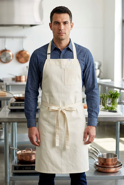 Vancouver 213 Apron (yellow cream cotton twill)