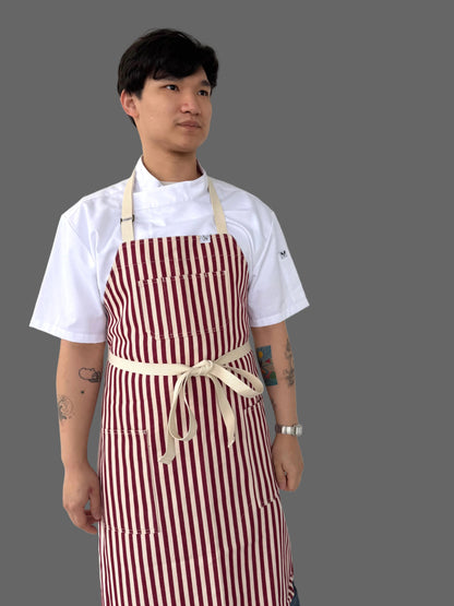 SEOUL 03 APRON (burgundy cream)