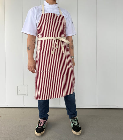 SEOUL 03 APRON (burgundy cream)