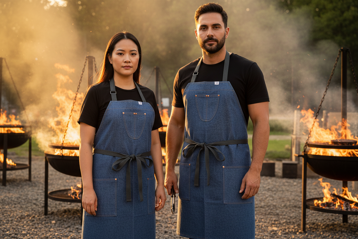 SEOUL 02 chef apron workwear (blue denim)