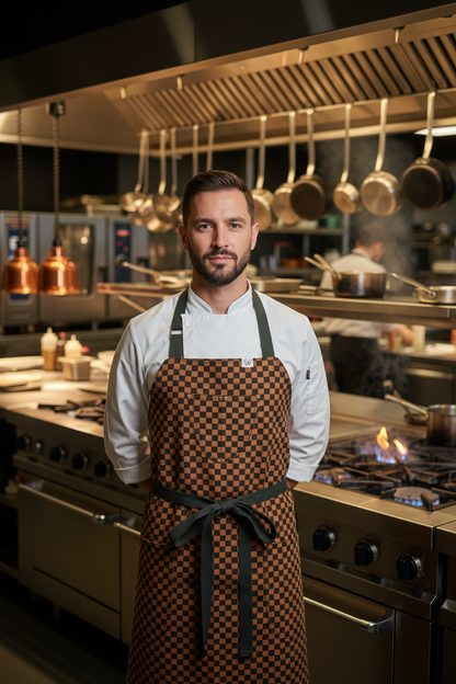 Seoul 02 Checker Gingham Workwear Apron