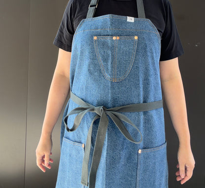 SEOUL 02 chef apron workwear (blue denim)