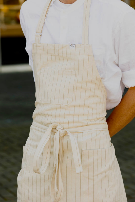 Vancouver 110 APRON (cream tan stripe)