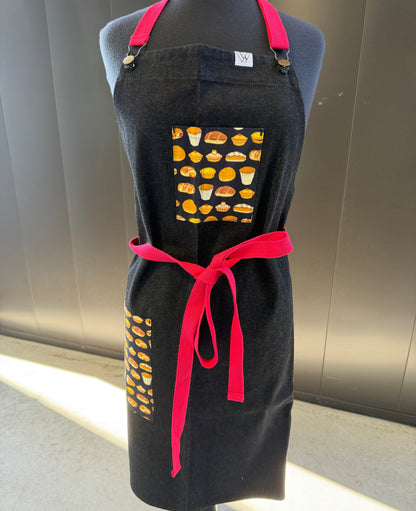 Hong Kong Collection Apron (black denim, bakery)