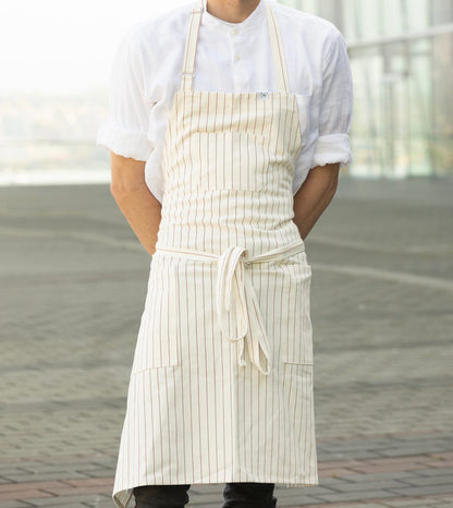 VANCOUVER 110 APRON (cream red stripe)