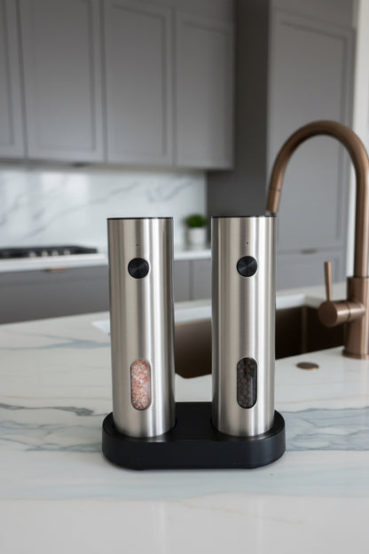 SALT AND PEPPER ELECTRIC MILL GRINDER SET