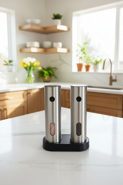 SALT AND PEPPER ELECTRIC MILL GRINDER SET