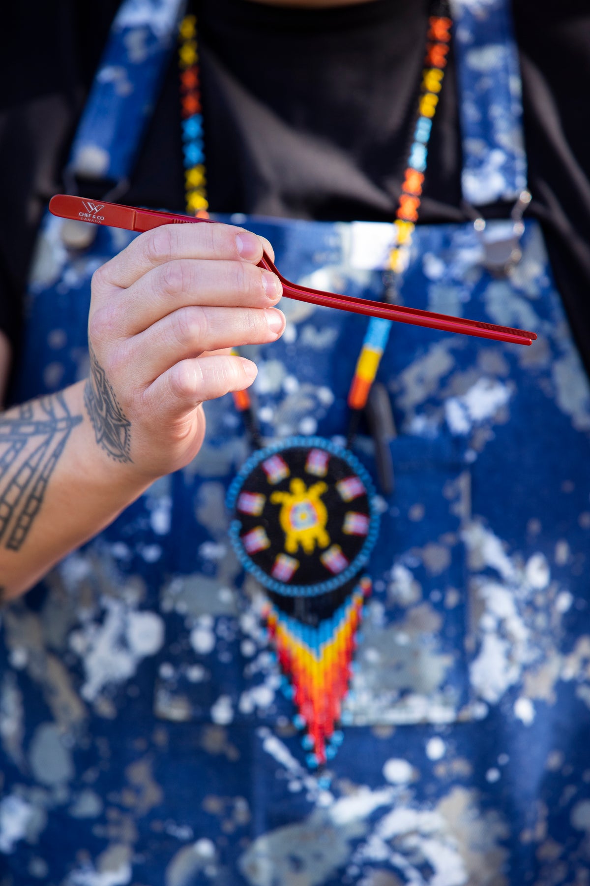 Chef Plating Tweezer Red
