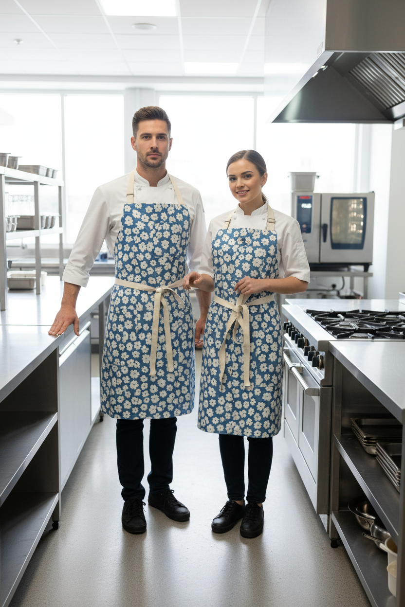 Vancouver 221 Apron (floral blue)