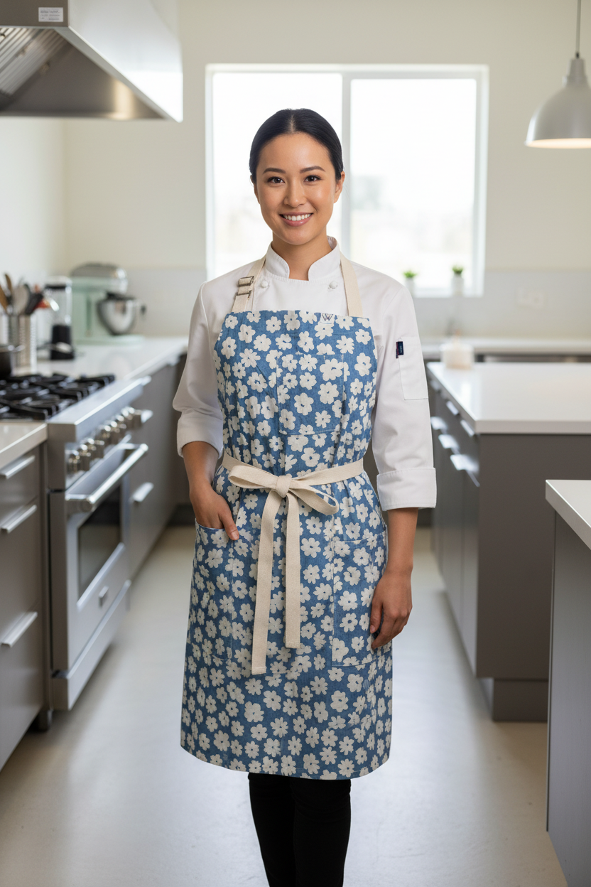 Vancouver 221 Apron (floral blue)