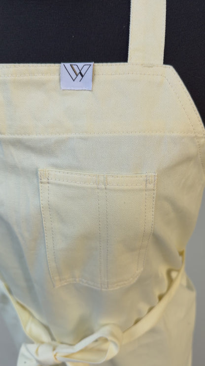Vancouver 213 Apron (yellow cream cotton twill)